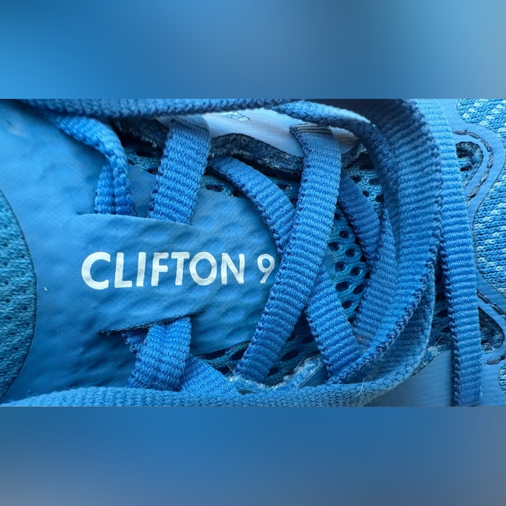 Hoka One One Clifton 9 Coastal Sky Blue Orange Running Shoes Men’s Size 12 VGC - Picture 3 of 16
